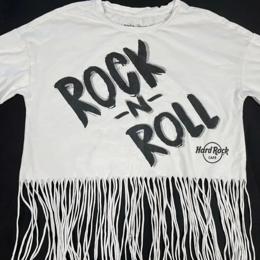 Hard Rock Cafe Women Print Short Sleeve Top Size L - Picture 2 of 7